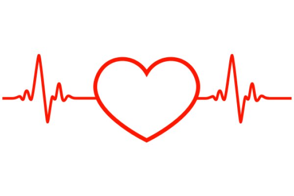 Simplified ECG Graphic with Red Heartbeat Line