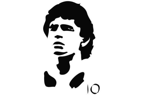 Silhouette of a Man with a Number 10