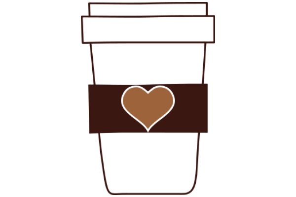 A Heartwarming Illustration of a Coffee Cup with a Brown Heart