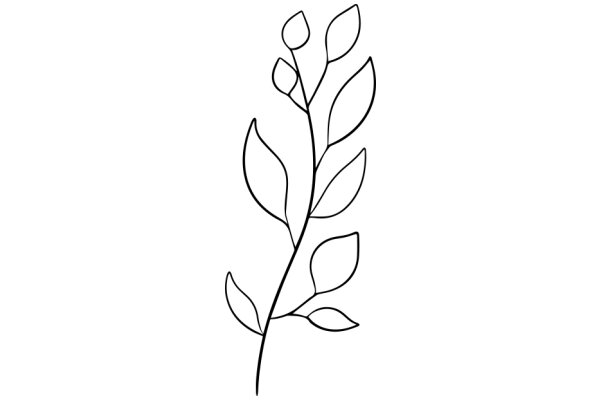 Simplistic Line Drawing of a Flower