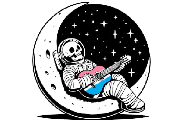 Intergalactic Astronaut with a Moon-Shaped Guitar