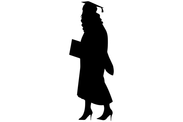 Silhouette of a Graduate with a Book