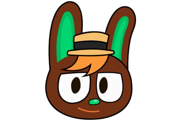 A Whimsical Character: A Brown Bunny with a Hat and a Smile