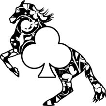 Stylized Artwork of a Horse and a Clover