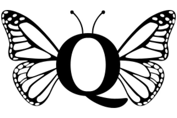 Stylized Butterfly with the Letter Q