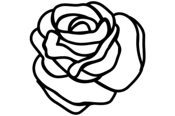 A Simple Line Drawing of a Rose