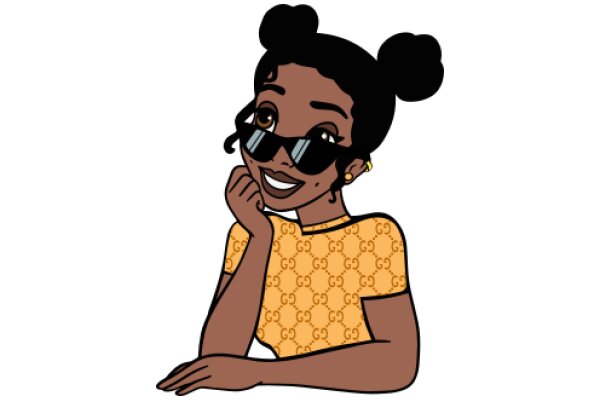 Stylish Summer Vibes: A Cartoon Character in a Yellow Shirt and Sunglasses