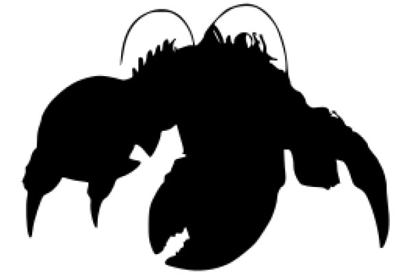 A Silhouette of a Lobster on a White Background