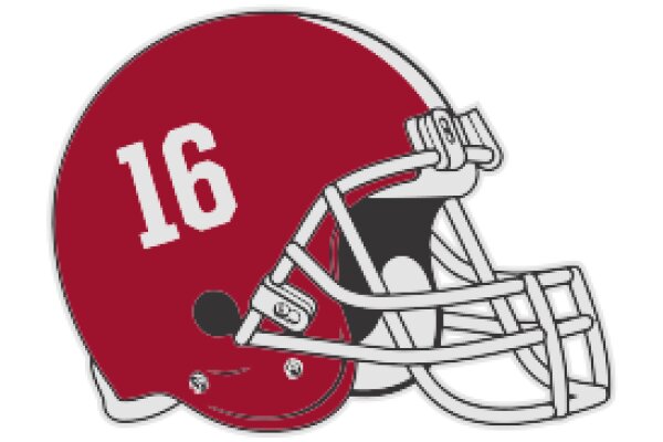 A Red Helmet with the Number 16