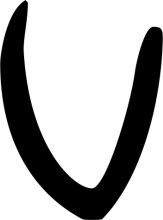 Simplistic Black Letter 'V' on a White Background