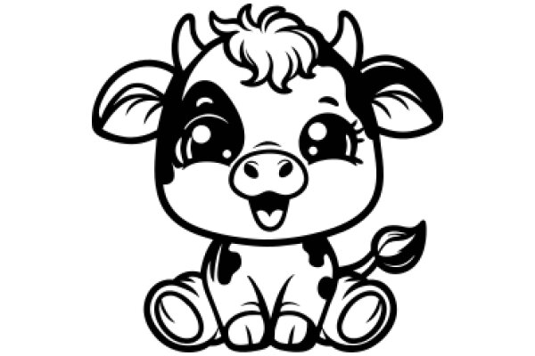 Adorable Cartoon Cow