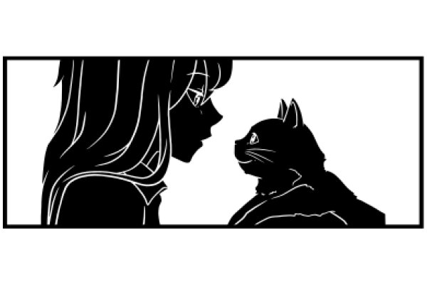 A Silhouette of a Woman and a Cat