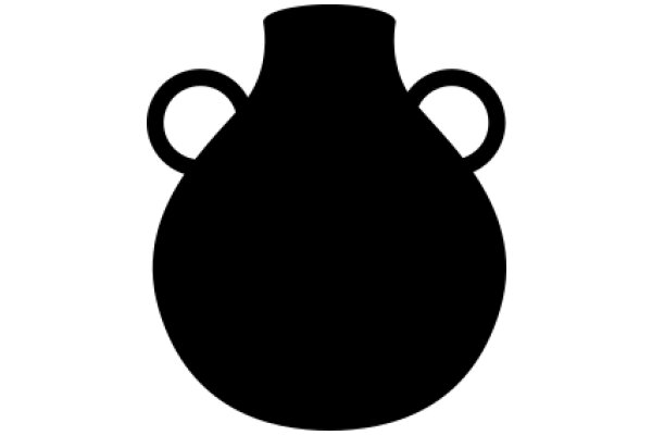 A Solid Black Vase Silhouette