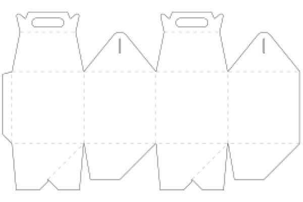 A Line Art Illustration of Three Stylized Boxes with Curved Top Edges