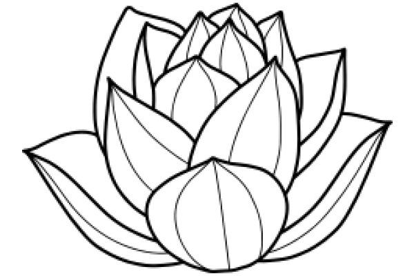 Stylized Artwork of a Flower-like Structure with Curved Petals