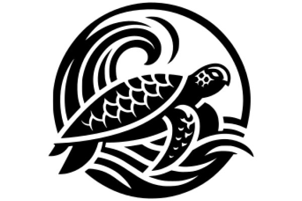 Stylized Logo of a Turtle in a Swirl Design