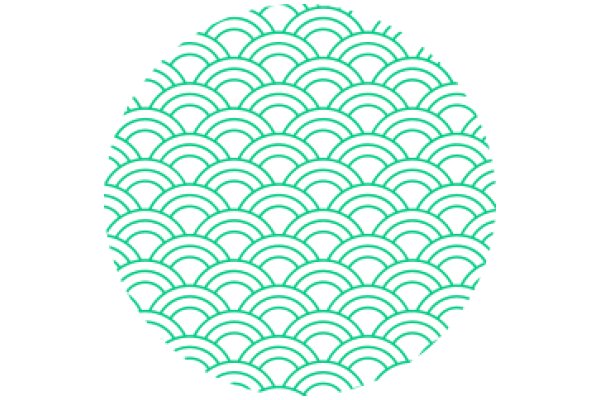 Vibrant Green and White Patterned Circle