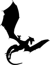 Silhouette of a Dragon and its Rider