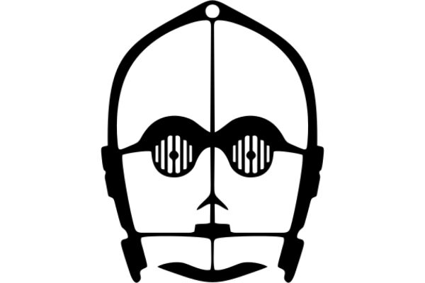 Stylized Portrait of a Face with Eyeglasses and a Headset