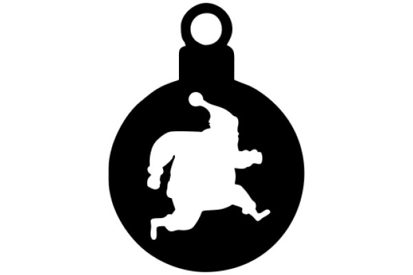 Silhouette of a Running Santa Claus