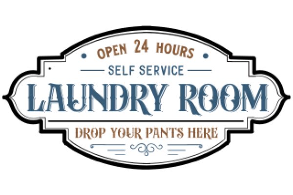 Laundry Room Advertisement: Open 24 Hours, Self Service, Drop Your Pants Here