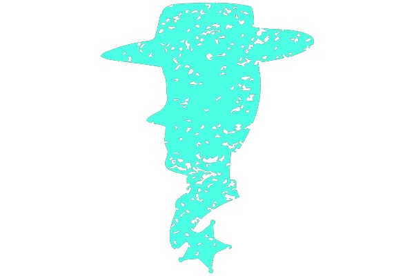 Stylized Cowboy Hat Silhouette with Blue Speckles