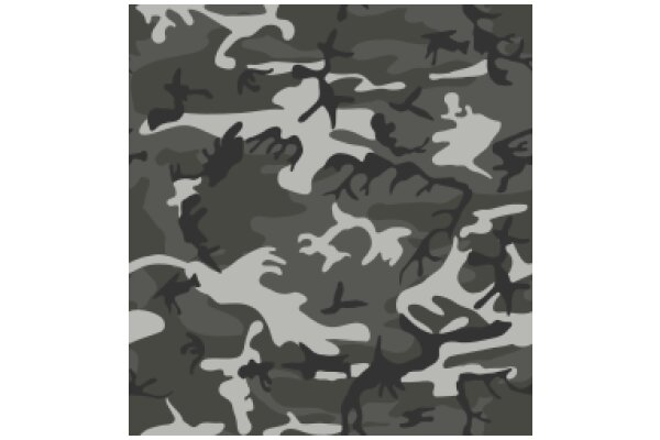 Camouflage Pattern with Abstract Shapes and Bird Silhouettes