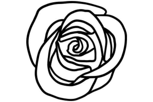 A Simple Line Drawing of a Rose