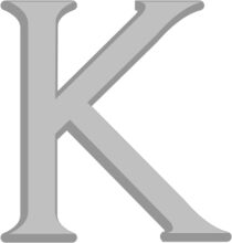 Simplistic Gray Letter 'K' on a White Background