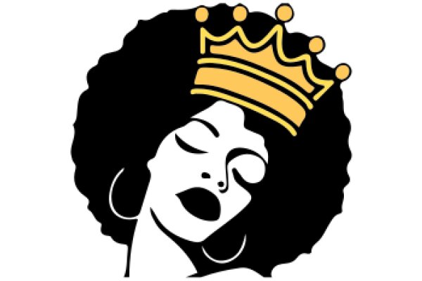 Stylized Portrait of a Woman with a Crown of Gold