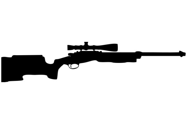 Silhouette of a Rifle with a Scope