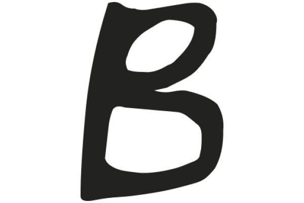 Stylized Black Letter 'B' on a White Background