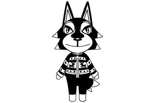 Stylish Cartoon Character: A Chic Fox with a Fashionable Jacket