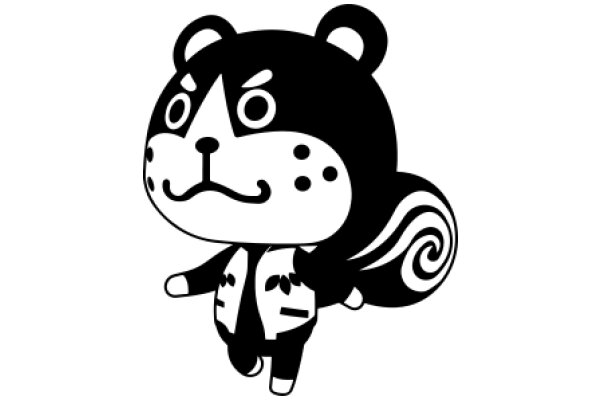 Stylized Cartoon of a Bear-like Character with a Jacket and a Smile