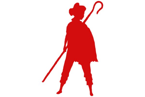 A Red Silhouette of a Cowboy with a Lasso