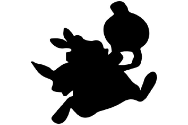 Silhouette of a Cow and a Bottle: A Playful Contrast