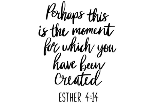 Inspirational Quote: Esther 4:14 - A Moment of Creation