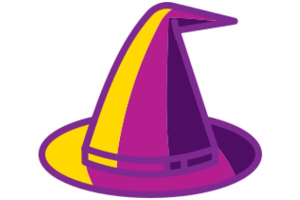 Vibrant Wizard's Hat with a Purple Base and Yellow Top