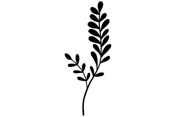 Simplistic Line Drawing of a Plant