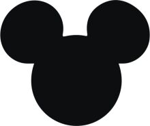 Simplistic Black and White Mickey Mouse Logo