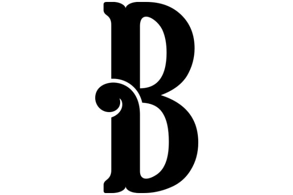 Stylized Black Letter 'D' with a Curved Stem