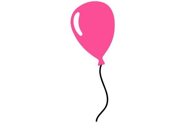 A Pink Balloon with a Black Stem