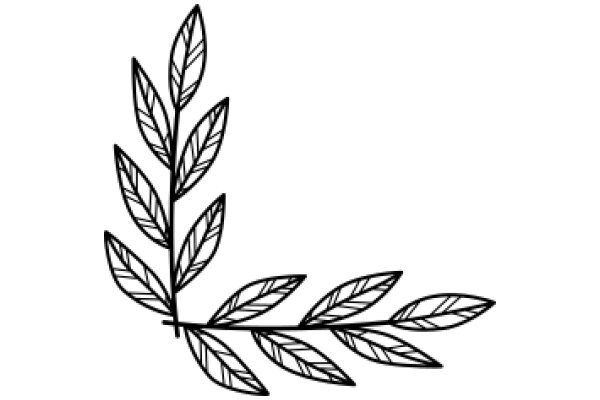 Stylized Artwork of a Plant with Leaves