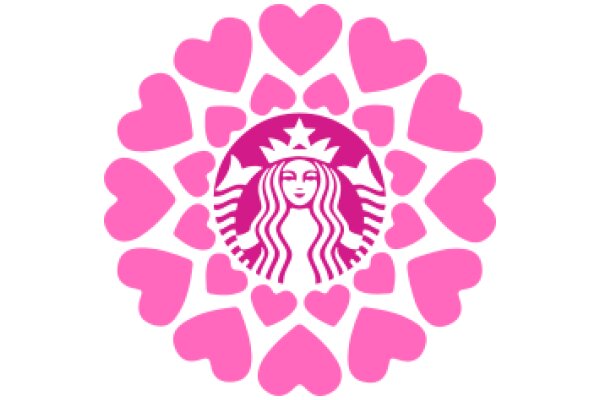 Starbucks Logo Surrounded by Pink Hearts