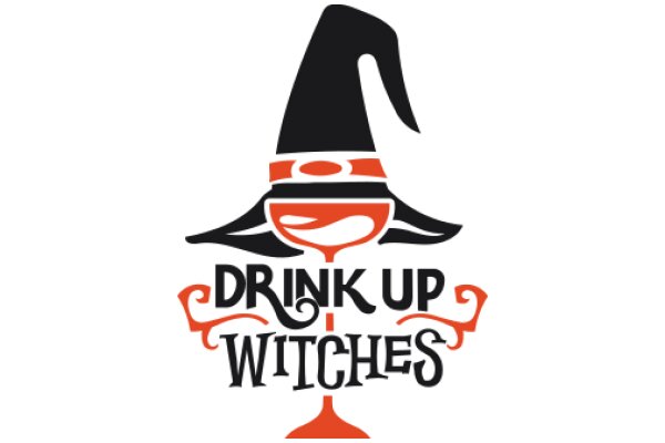 Drink Up Witches: A Pixelated Logo for a Caffeine-Fueled Gathering