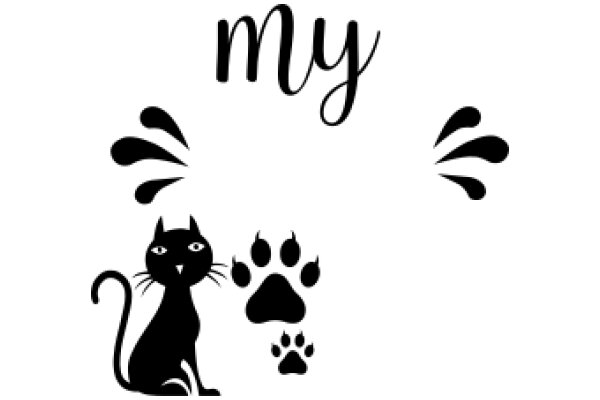 Whimsical Illustration: A Cat and a Paw Print