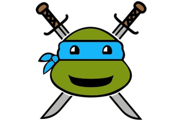 A Stylized Logo of Teenage Mutant Ninja Turtles with Swords