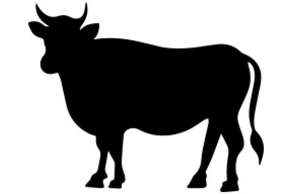 A Silhouette of a Cow, Standing Alone