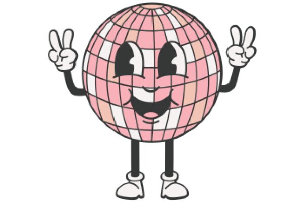 A Playful Pink Globe Character