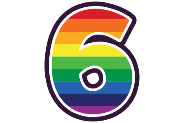 Vibrant Rainbow Logo with the Number 6